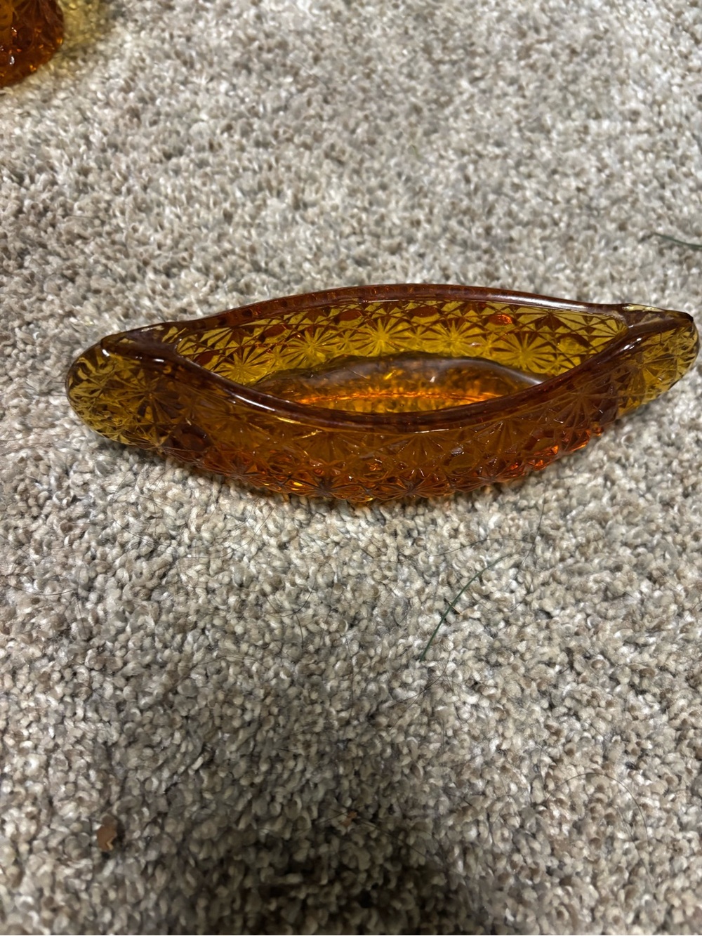 Amber Pressed Glass Decorative Bowl - Home Accents